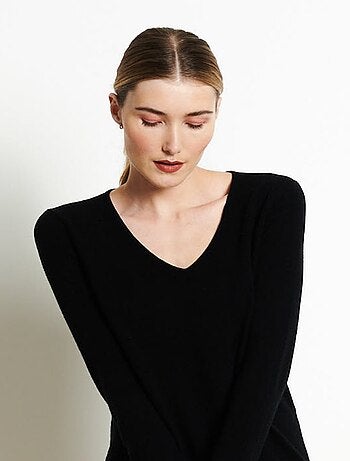 Pull col V femme 100% cachemire - LILLY 2A