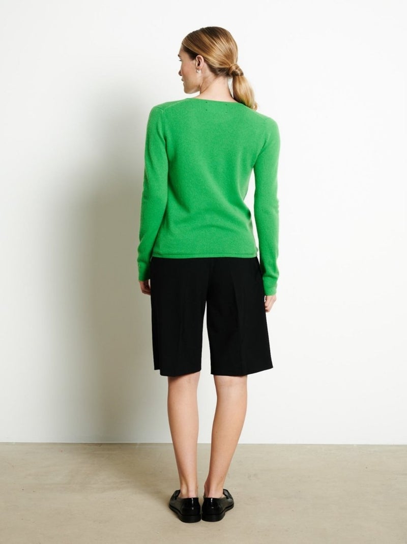 Pull col V femme 100% cachemire - LILLY 2B Vert - Kiabi