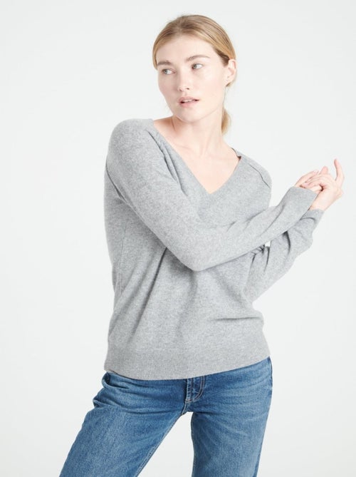 Pull col V femme 100% cachemire - LILLY 6 - Kiabi