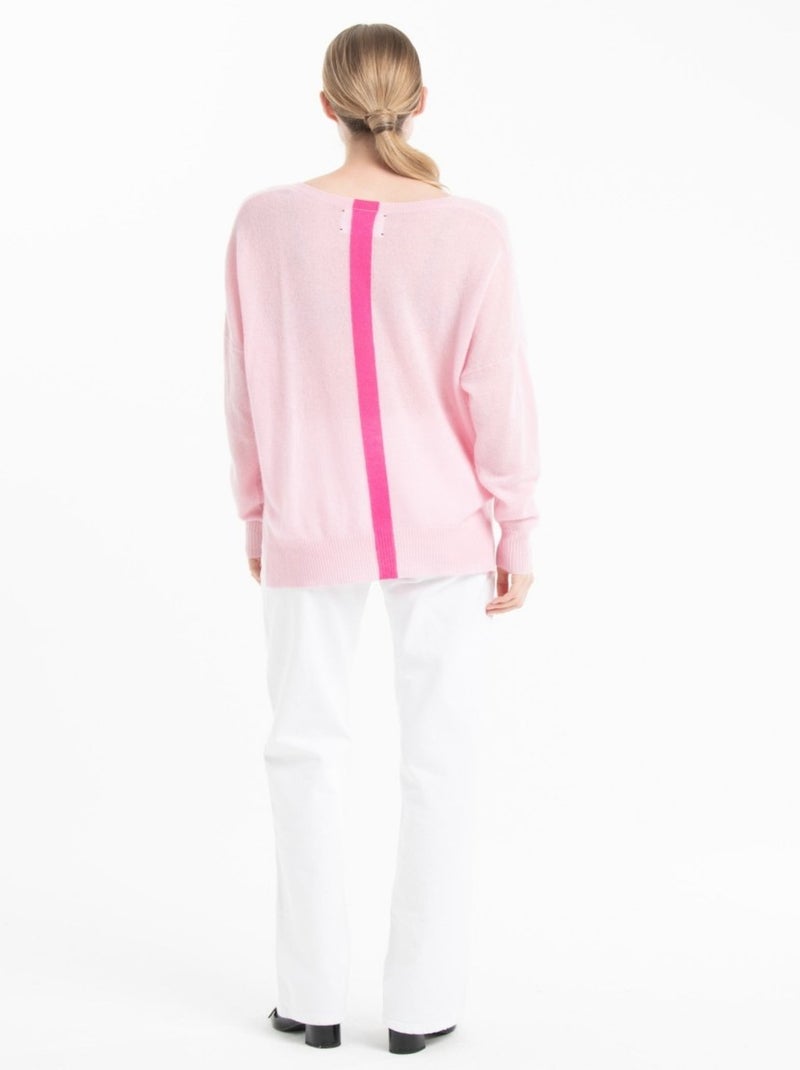 Pull col V femme 100% cachemire - NAMI 23 Rose - Kiabi