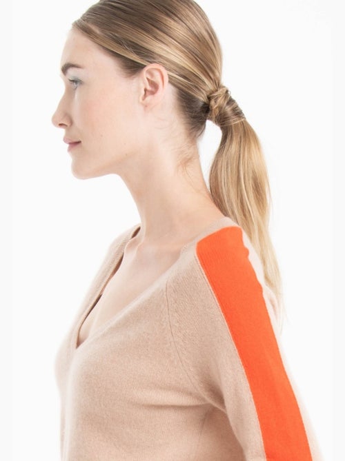 Pull col V femme 100% cachemire - RIA 1 - Kiabi