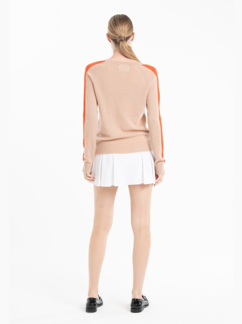 Pull col V femme 100% cachemire - RIA 1 Camel - Kiabi