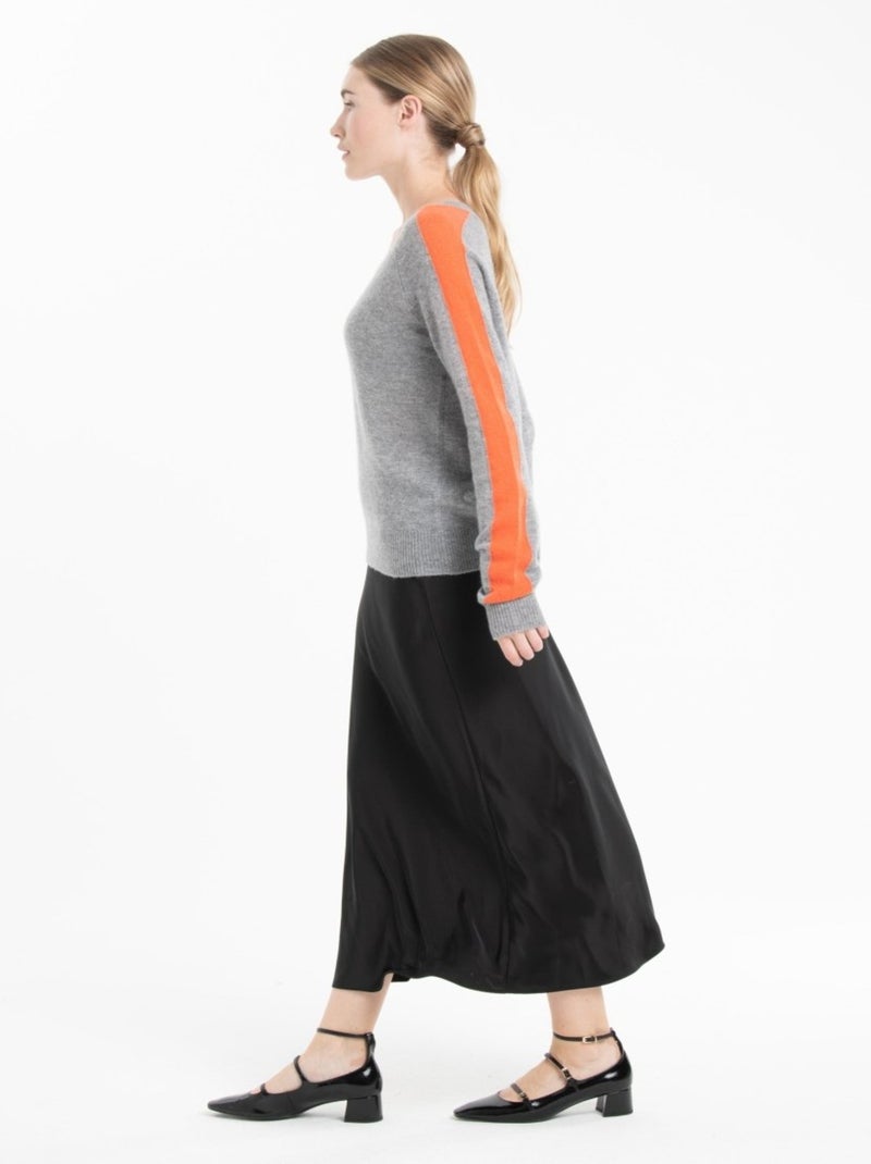 Pull col V femme 100% cachemire - RIA 1 Gris clair - Kiabi
