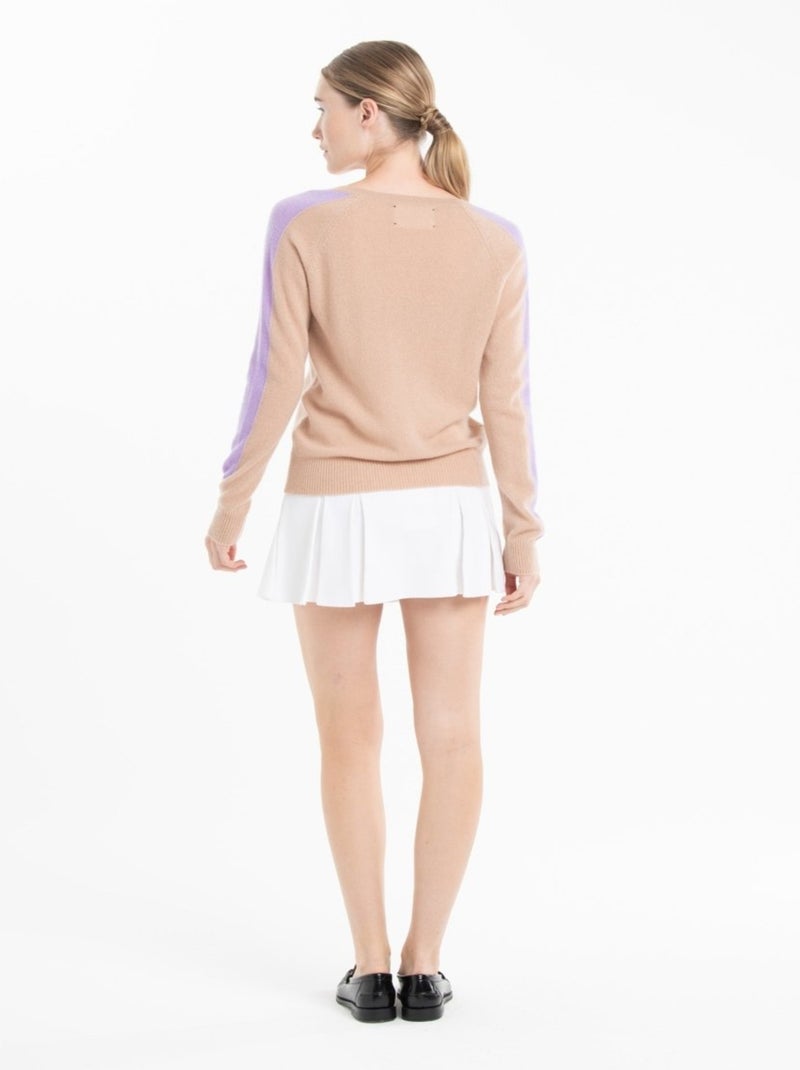 Pull col V femme 100% cachemire - RIA 1 Marron - Kiabi