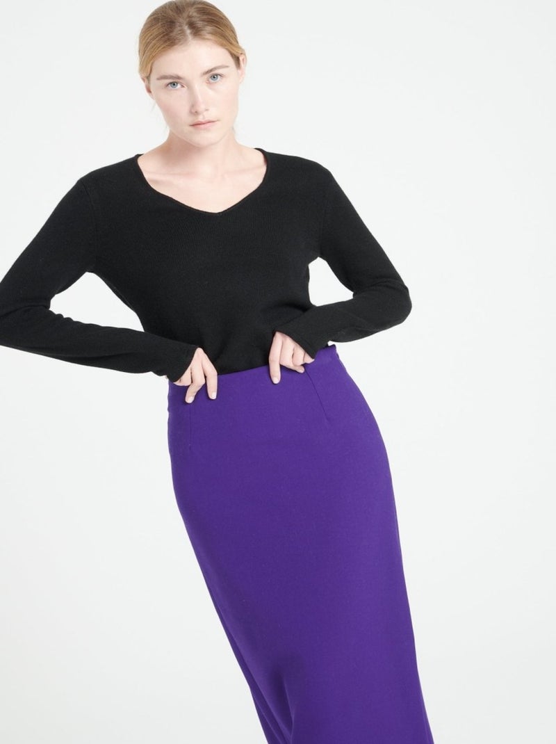 Pull col V femme 100% cachemire 4 fils - LILLY 20 Noir - Kiabi