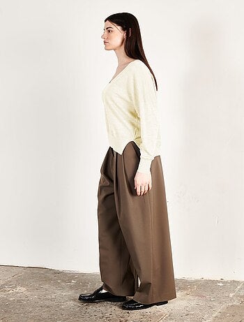 Pull col V femme 100% cachemire & laine ultrafin - KELLY 10