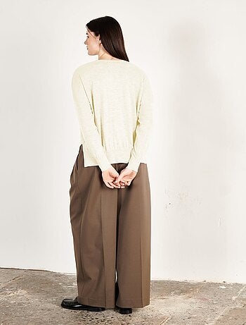 Pull col V femme 100% cachemire & laine ultrafin - KELLY 10