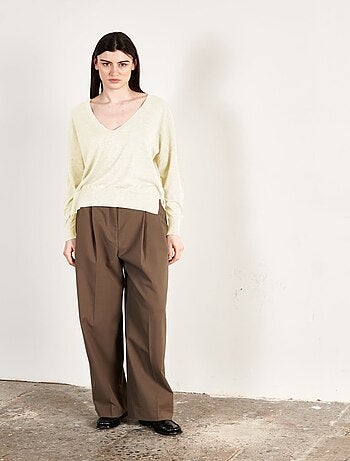 Pull col V femme 100% cachemire & laine ultrafin - KELLY 10