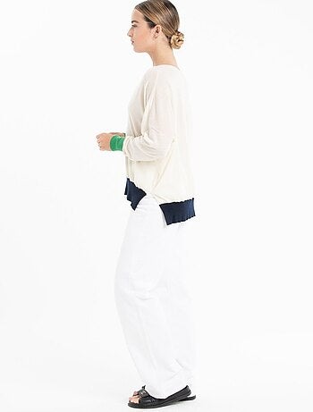 Pull col V femme 100% cachemire & laine ultrafin - KELLY 10