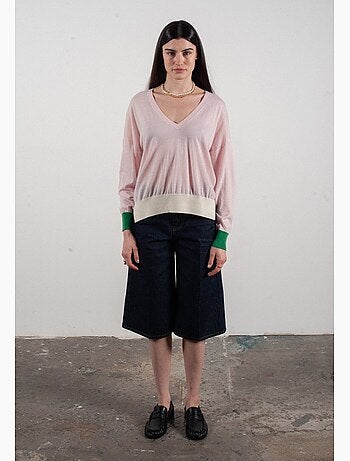 Pull col V femme 100% cachemire & laine ultrafin - KELLY 10