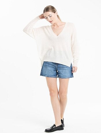 Pull col V femme en cachemire - NAMI 23