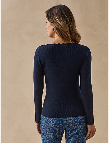 Pull col v finitions écailles - daxon