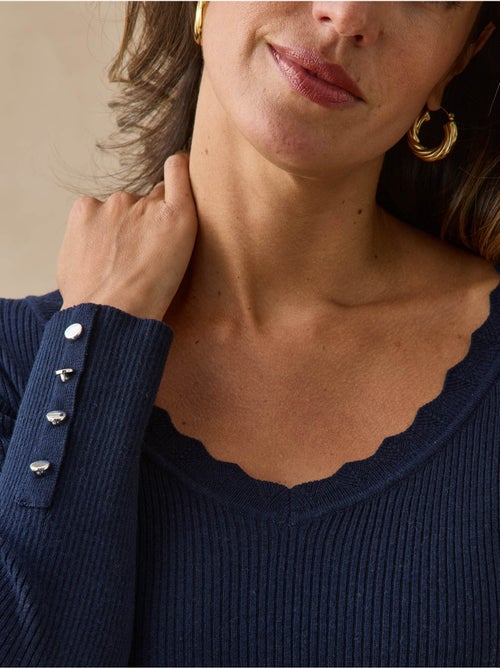Pull col v finitions écailles - daxon - Kiabi