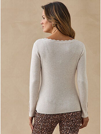 Pull col v finitions écailles - daxon