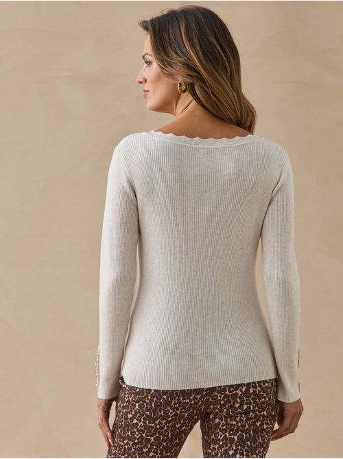 Pull col v finitions écailles - daxon - Kiabi