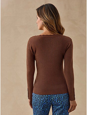 Pull col v finitions écailles - daxon