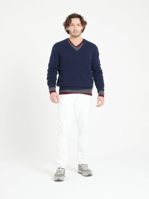 Pull col v homme 100% cachemire - luke 1 - Kiabi
