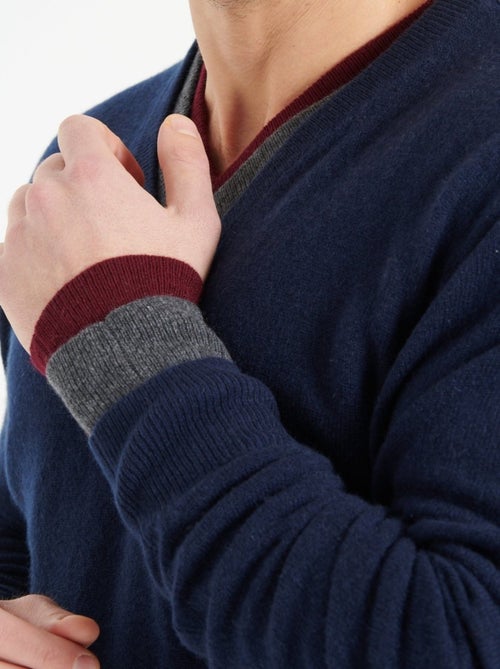 Pull col v homme 100% cachemire - luke 1 - Kiabi