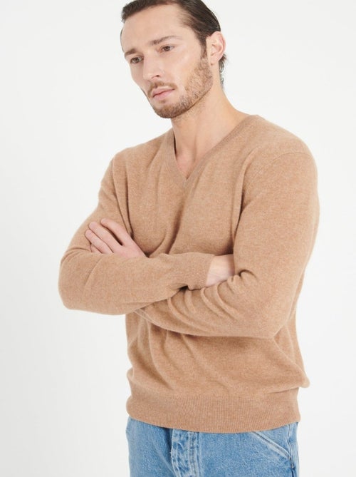 Pull col V homme 100% cachemire - LUKE 1 - Kiabi