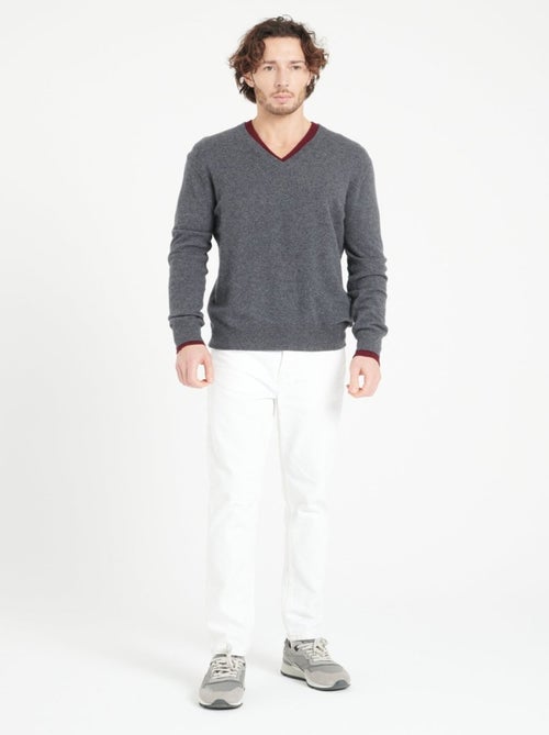 Pull col V homme 100% cachemire - LUKE 1 - Kiabi