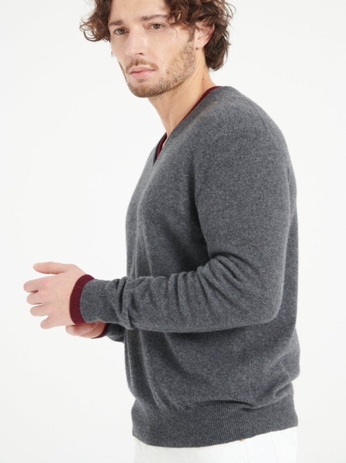Pull col V homme 100% cachemire - LUKE 1 - Kiabi