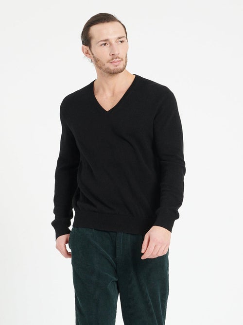 Pull col V homme 100% cachemire - LUKE 1 - Kiabi