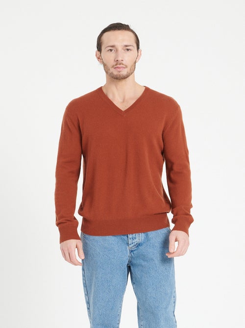 Pull col V homme 100% cachemire - LUKE 1 - Kiabi