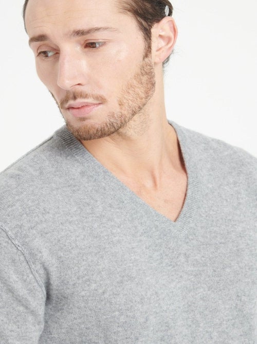 Pull col V homme 100% cachemire - LUKE 11 - Kiabi