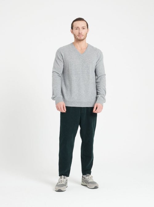 Pull col V homme 100% cachemire - LUKE 11 - Kiabi