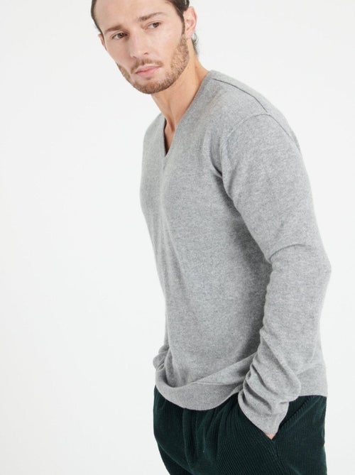 Pull col V homme 100% cachemire - LUKE 11 - Kiabi