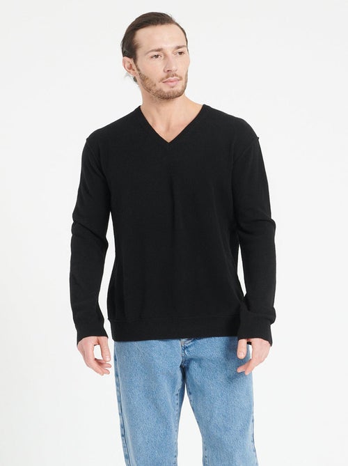 Pull col V homme 100% cachemire - LUKE 11 - Kiabi
