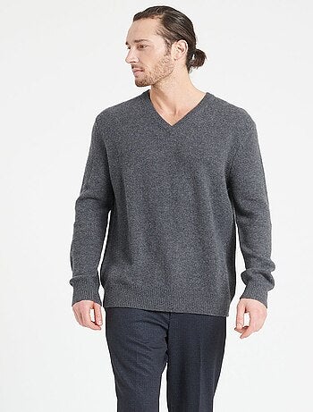 Pull col V homme 100% cachemire 4 fils - LUKE 13