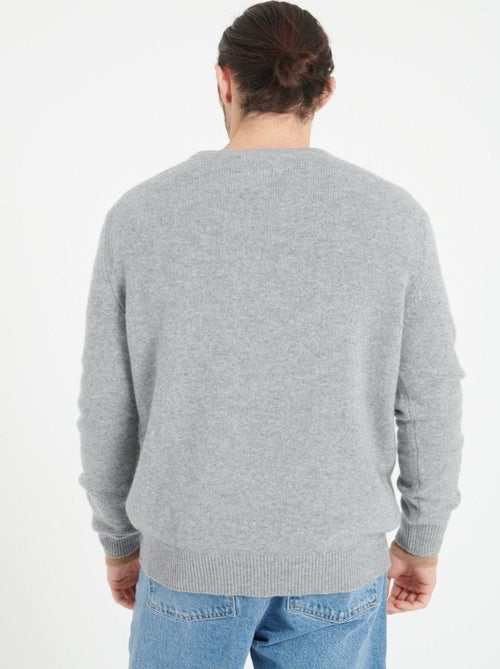 Pull col V homme 100% cachemire 4 fils - LUKE 13 - Kiabi