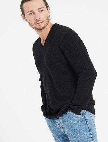Pull col V homme 100% cachemire 4 fils - LUKE 13