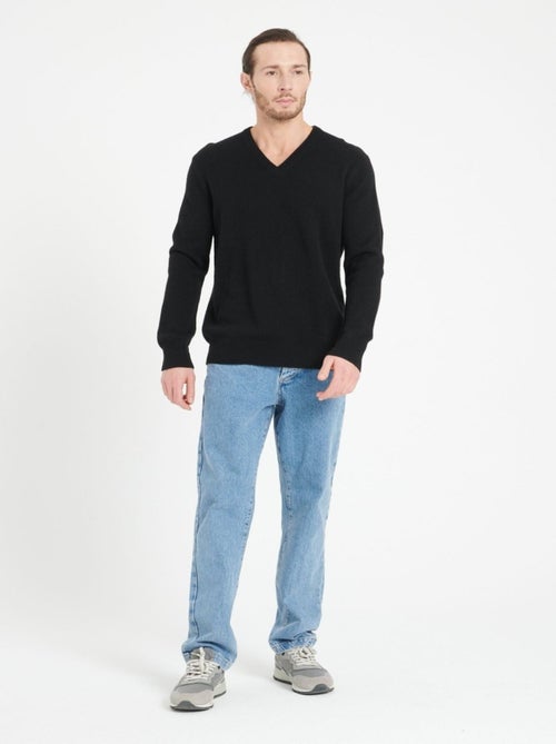 Pull col V homme 100% cachemire 4 fils - LUKE 13 - Kiabi
