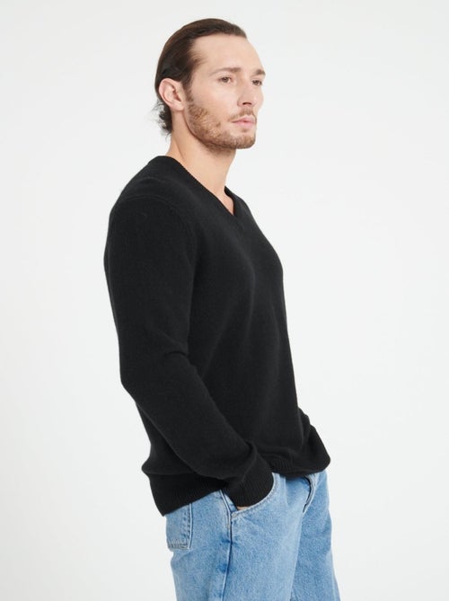 Pull col V homme 100% cachemire 4 fils - LUKE 13 - Kiabi