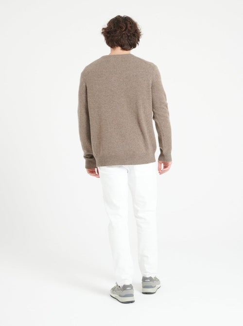 Pull col V homme 100% cachemire 4 fils - LUKE 13 - Kiabi