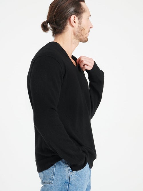 Pull col V homme en cachemire - LUKE 11 - Kiabi
