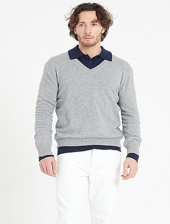 Pull col V homme en cachemire LUKE 1