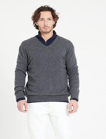 Pull col V homme en cachemire LUKE 11