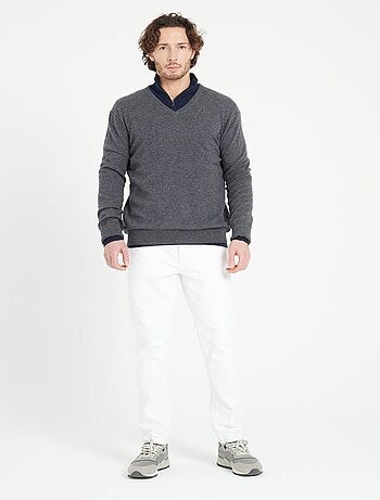Pull col V homme en cachemire LUKE 11
