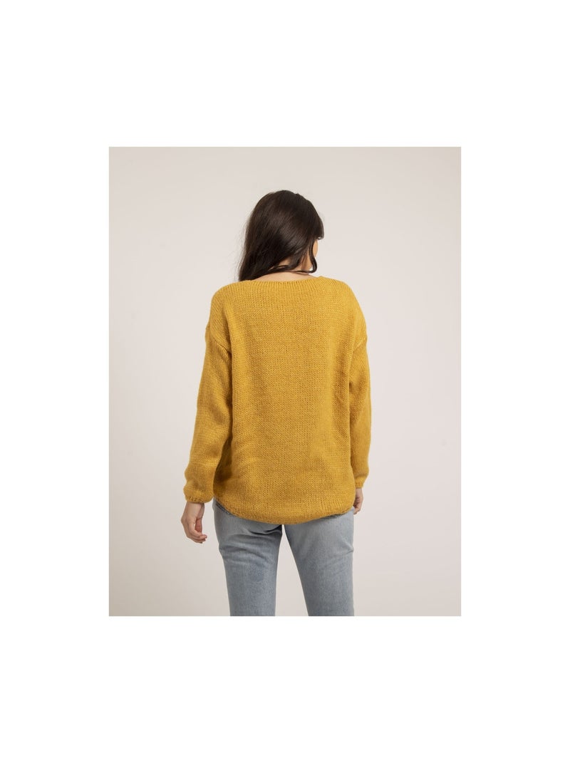 Pull col V KALANA Moutarde - Kiabi