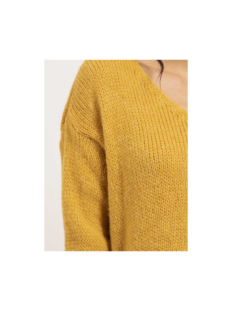 Pull col V KALANA Moutarde - Kiabi