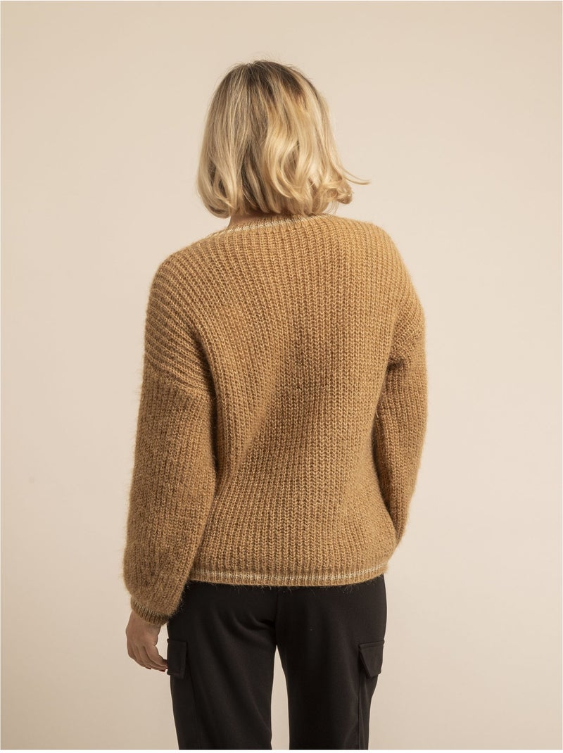 Pull col V KARLITA Beige - Kiabi