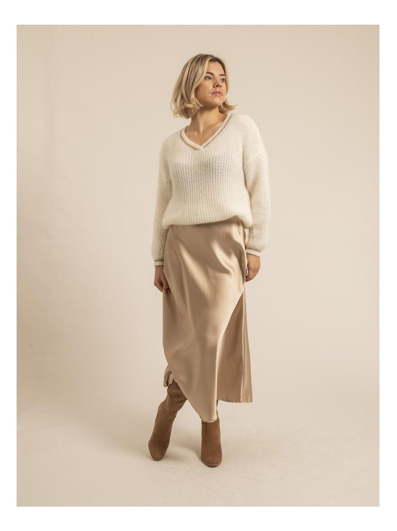 Pull col V KARLITA Blanc - Kiabi
