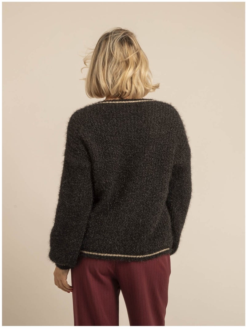 Pull col V KARLITA Noir - Kiabi