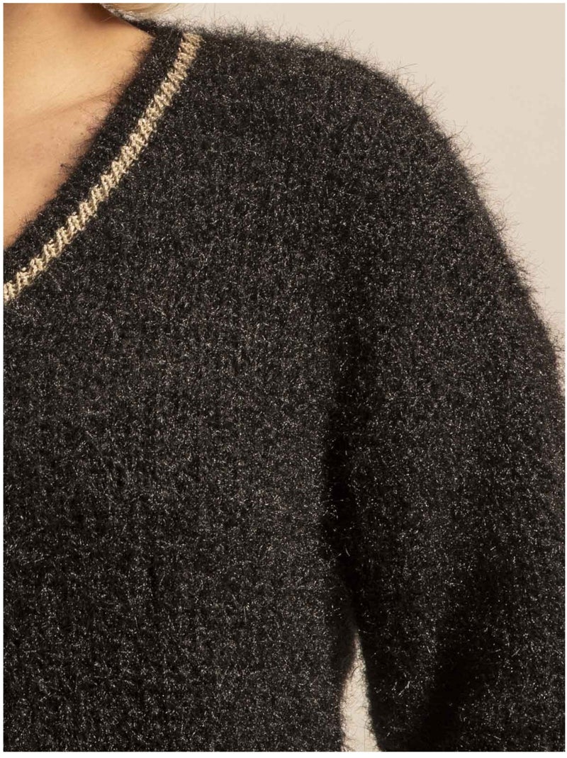 Pull col V KARLITA Noir - Kiabi