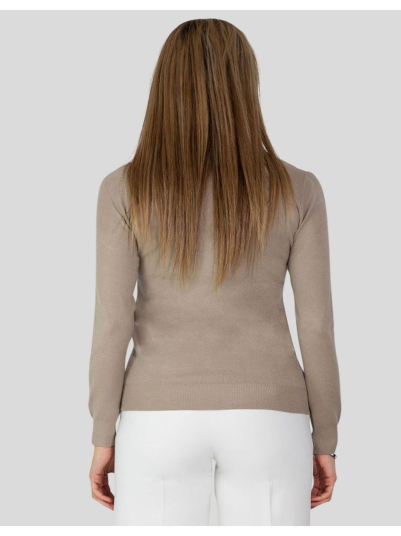 Pull col v Kebello Beige - Kiabi