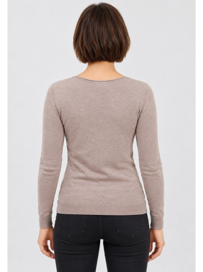 Pull col v kebello Beige - Kiabi