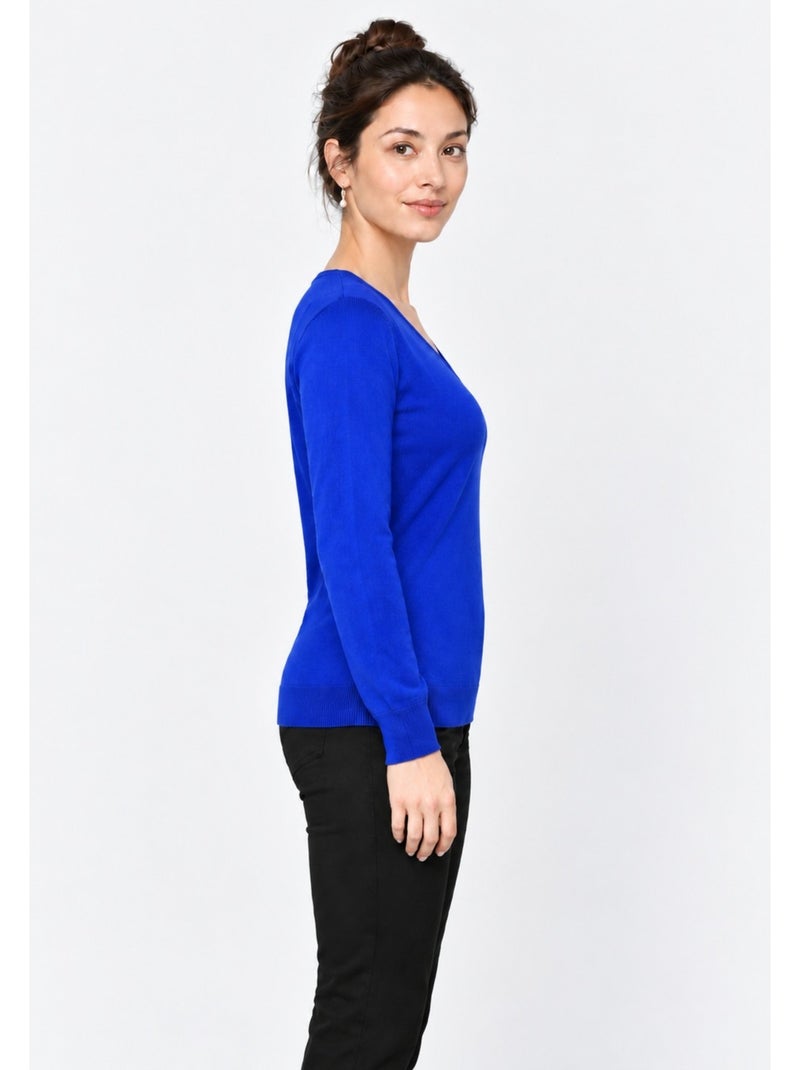Pull col v kebello Bleu - Kiabi